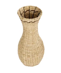 Alternative view of GloboStar® Artificial Garden MONACO 21235 Διακοσμητικό Πλεκτό Καλάθι - Κασπώ Γλάστρα - Flower Pot Μπεζ Φ29cm x Υ60cm