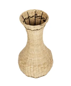 Alternative view of GloboStar® Artificial Garden MONACO 21236 Διακοσμητικό Πλεκτό Καλάθι - Κασπώ Γλάστρα - Flower Pot Μπεζ με Καφέ Π25 x M25 x Υ45cm