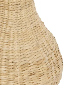 GloboStar® Artificial Garden MONACO 21236 Διακοσμητικό Πλεκτό Καλάθι - Κασπώ Γλάστρα - Flower Pot Μπεζ με Καφέ Π25 x M25 x Υ45cm 10 21236 5