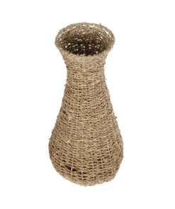 Alternative view of GloboStar® Artificial Garden CALIFORNIA 21239 Διακοσμητικό Πλεκτό Καλάθι - Κασπώ Γλάστρα - Flower Pot Μπεζ Μ20 x Π20 x Υ43cm