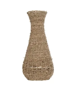 GloboStar® Artificial Garden CALIFORNIA 21239 Διακοσμητικό Πλεκτό Καλάθι - Κασπώ Γλάστρα - Flower Pot Μπεζ Μ20 x Π20 x Υ43cm 9 21239 4