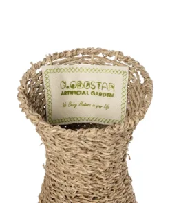 GloboStar® Artificial Garden CALIFORNIA 21239 Διακοσμητικό Πλεκτό Καλάθι - Κασπώ Γλάστρα - Flower Pot Μπεζ Μ20 x Π20 x Υ43cm 11 21239 6