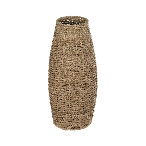 GloboStar® GloboStar® Artificial Garden FRANCISCO 21240 Διακοσμητικό Πλεκτό Καλάθι - Κασπώ Γλάστρα - Flower Pot Μπεζ Μ20 x Π20 x Υ41cm
