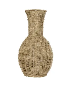 GloboStar® Artificial Garden MAUI 21242 Διακοσμητικό Πλεκτό Καλάθι - Κασπώ Γλάστρα - Flower Pot Μπεζ Π22 x M22 x Υ40cm 9 21242 4