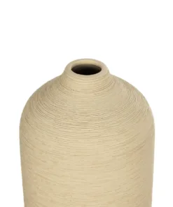 GloboStar® Artificial Garden VALENCIA 21246 Διακοσμητικό Κεραμικό Βάζo Μπεζ Π10 x Μ10 x Υ33 cm 10 21246 5