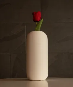 GloboStar® Artificial Garden BLANCO 21247 Διακοσμητική Κεραμική Γλάστρα Γκρι Π11 x Μ11 x Υ25 cm 12 21247 7