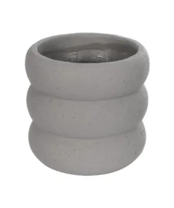 GloboStar® GloboStar® Artificial Garden ALBERT 21248 Διακοσμητική Κεραμική Γλάστρα ΓΚΡΙ Π18 x Μ18 x Υ16 cm