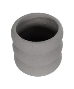 Alternative view of GloboStar® Artificial Garden ALBERT 21248 Διακοσμητική Κεραμική Γλάστρα ΓΚΡΙ Π18 x Μ18 x Υ16 cm