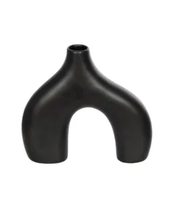 GloboStar® GloboStar® Artificial Garden TOLEDO 21249 Διακοσμητικό Κεραμικό Βάζo Μαύρο Π27 x Μ6 x Υ24 cm