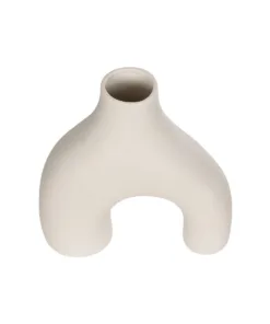 Alternative view of GloboStar® Artificial Garden TOLEDO 21250 Διακοσμητικό Κεραμικό Βάζo Μπεζ Π23 x Μ10 x Υ24 cm