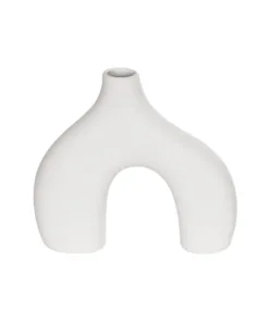 GloboStar® GloboStar® Artificial Garden TOLEDO 21251 Διακοσμητικό Κεραμικό Βάζo Λευκό Π27 x Μ6 x Υ24 cm