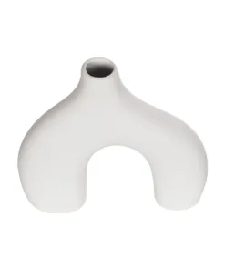 Alternative view of GloboStar® Artificial Garden TOLEDO 21251 Διακοσμητικό Κεραμικό Βάζo Λευκό Π27 x Μ6 x Υ24 cm