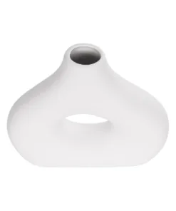 Alternative view of GloboStar® Artificial Garden HORIZON 21253 Διακοσμητικό Κεραμικό Βάζo Λευκό Π18 x Μ6 x Υ15 cm