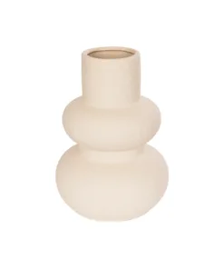 GloboStar® GloboStar® Artificial Garden QUARTZ 21254 Διακοσμητικό Κεραμικό Βάζo Μπεζ Π15 x Μ15 x Υ20 cm