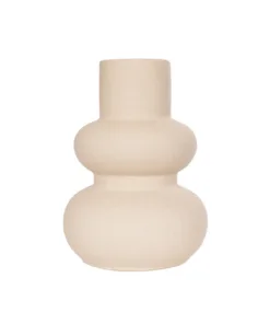 GloboStar® Artificial Garden QUARTZ 21254 Διακοσμητικό Κεραμικό Βάζo Μπεζ Π15 x Μ15 x Υ20 cm 9 21254 4