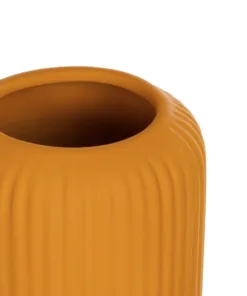 GloboStar® Artificial Garden CANGUU 21255 Διακοσμητικό Κεραμικό Βάζo Πορτοκαλί Π11 x Μ11 x Υ26 cm 10 21255 5