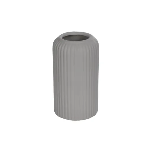 GloboStar® GloboStar® Artificial Garden LOVINA 21257 Διακοσμητικό Κεραμικό Βάζo Γκρι Π9 x Μ9 x Υ16 cm