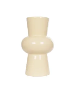 Alternative view of GloboStar® Artificial Garden DESERT 21258 Διακοσμητικό Κεραμικό Βάζo Μπεζ Π14 x Μ14 x Υ25 cm