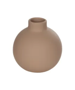 GloboStar® GloboStar® Artificial Garden MAURITIUS 21259 Διακοσμητικό Κεραμικό Βάζo ΚαφέΠ12 x Μ12 x Υ14 cm