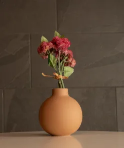 GloboStar® Artificial Garden MAURITIUS 21259 Διακοσμητικό Κεραμικό Βάζo ΚαφέΠ12 x Μ12 x Υ14 cm 10 21259 6