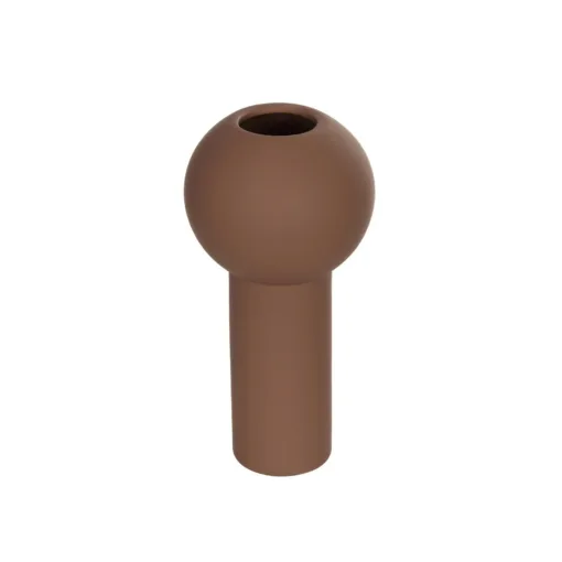 GloboStar® GloboStar® Artificial Garden COSTA RICA 21260 Διακοσμητικό Κεραμικό Βάζo Καφέ Π10 x Μ10 x Υ21cm