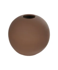 GloboStar® GloboStar® Artificial Garden SANUR 21261 Διακοσμητικό Κεραμικό Βάζo Καφέ Π22 x Μ22 x Υ20cm