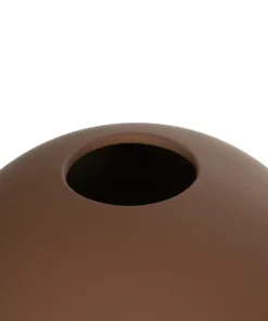 GloboStar® Artificial Garden SANUR 21261 Διακοσμητικό Κεραμικό Βάζo Καφέ Π22 x Μ22 x Υ20cm 10 21261 5