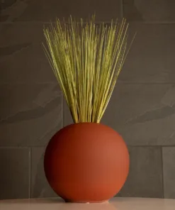 GloboStar® Artificial Garden SANUR 21261 Διακοσμητικό Κεραμικό Βάζo Καφέ Π22 x Μ22 x Υ20cm 12 21261 7