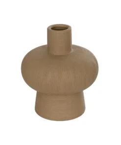 GloboStar® GloboStar® Artificial Garden CORNEOL 21262 Διακοσμητικό Κεραμικό Βάζo Καφέ Π17 x Μ17 x Υ20cm