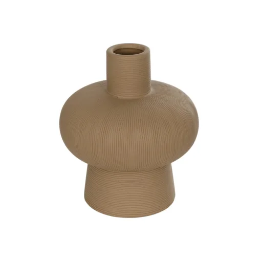 GloboStar® GloboStar® Artificial Garden CORNEOL 21262 Διακοσμητικό Κεραμικό Βάζo Καφέ Π17 x Μ17 x Υ20cm