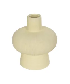 GloboStar® GloboStar® Artificial Garden ICEBERG 21263 Διακοσμητικό Κεραμικό Βάζo Μπεζ Π17 x Μ17 x Υ20cm