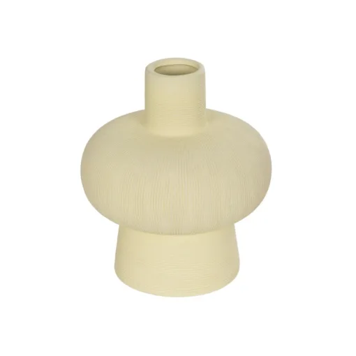 GloboStar® GloboStar® Artificial Garden ICEBERG 21263 Διακοσμητικό Κεραμικό Βάζo Μπεζ Π17 x Μ17 x Υ20cm