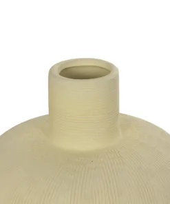 GloboStar® Artificial Garden ICEBERG 21263 Διακοσμητικό Κεραμικό Βάζo Μπεζ Π17 x Μ17 x Υ20cm 10 21263 5