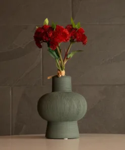 GloboStar® Artificial Garden MALACHITE 21264 Διακοσμητικό Κεραμικό Βάζo Πράσινο Π13 x Μ13 x Υ16cm 10 21264 6