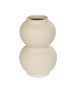 GloboStar® GloboStar® Artificial Garden PEARL 21265 Διακοσμητικό Κεραμικό Βάζo Μπεζ Π13 x Μ13 x Υ21cm