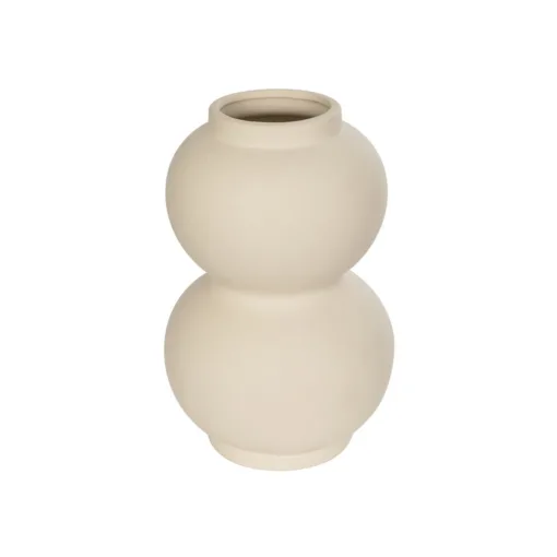 GloboStar® GloboStar® Artificial Garden PEARL 21265 Διακοσμητικό Κεραμικό Βάζo Μπεζ Π13 x Μ13 x Υ21cm
