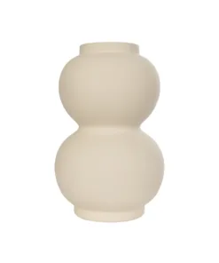 GloboStar® Artificial Garden PEARL 21265 Διακοσμητικό Κεραμικό Βάζo Μπεζ Π13 x Μ13 x Υ21cm 9 21265 4