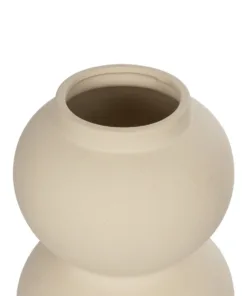 GloboStar® Artificial Garden PEARL 21265 Διακοσμητικό Κεραμικό Βάζo Μπεζ Π13 x Μ13 x Υ21cm 10 21265 5