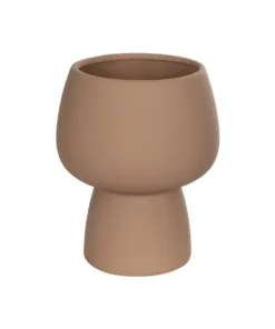 GloboStar® GloboStar® Artificial Garden AMBER 21269 Διακοσμητικό Κεραμικό Βάζo Καφέ Π17 x Μ17 x Υ20cm