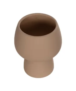 Alternative view of GloboStar® Artificial Garden AMBER 21269 Διακοσμητικό Κεραμικό Βάζo Καφέ Π17 x Μ17 x Υ20cm