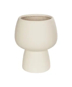 GloboStar® GloboStar® Artificial Garden MOREA 21270 Διακοσμητικό Κεραμικό Βάζo Μπεζ Π17 x Μ17 x Υ20cm