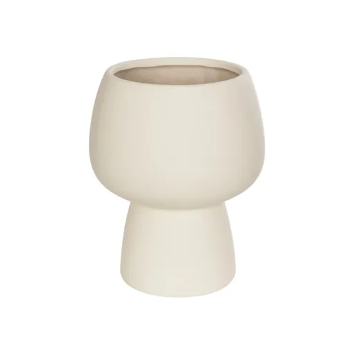 GloboStar® GloboStar® Artificial Garden MOREA 21270 Διακοσμητικό Κεραμικό Βάζo Μπεζ Π17 x Μ17 x Υ20cm
