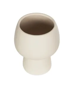 Alternative view of GloboStar® Artificial Garden MOREA 21270 Διακοσμητικό Κεραμικό Βάζo Μπεζ Π17 x Μ17 x Υ20cm