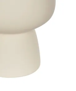 GloboStar® Artificial Garden MOREA 21270 Διακοσμητικό Κεραμικό Βάζo Μπεζ Π17 x Μ17 x Υ20cm 9 21270 5