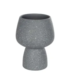 GloboStar® GloboStar® Artificial Garden SAMUI 21271 Διακοσμητικό Κεραμικό Βάζo Γκρι Π16 x Μ16 x Υ20cm