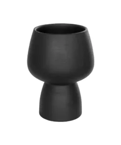 GloboStar® GloboStar® Artificial Garden CAMERON 21272 Διακοσμητικό Κεραμικό Βάζo Μαύρο Π16 x Μ16 x Υ20cm
