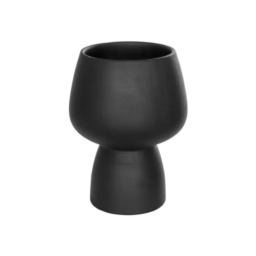 GloboStar® GloboStar® Artificial Garden CAMERON 21272 Διακοσμητικό Κεραμικό Βάζo Μαύρο Π16 x Μ16 x Υ20cm