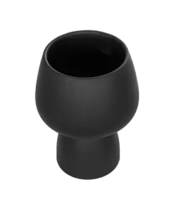 Alternative view of GloboStar® Artificial Garden CAMERON 21272 Διακοσμητικό Κεραμικό Βάζo Μαύρο Π16 x Μ16 x Υ20cm