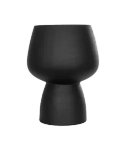 GloboStar® Artificial Garden CAMERON 21272 Διακοσμητικό Κεραμικό Βάζo Μαύρο Π16 x Μ16 x Υ20cm 8 21272 4