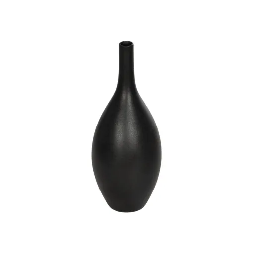 GloboStar® GloboStar® Artificial Garden OLRANDO 21273 Διακοσμητικό Κεραμικό Βάζo Μαύρο Π8 x Μ8 x Υ20cm